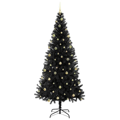 vidaXL Weihnachtsbaum mit 300 LEDs mit Ständer Schwarz 240 cm PVC