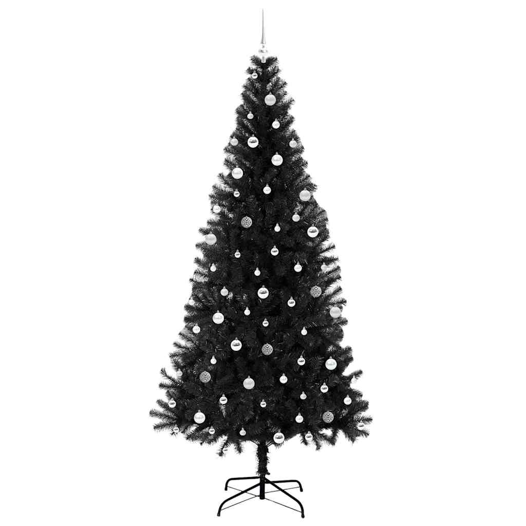 vidaXL Weihnachtsbaum mit 300 LEDs mit Ständer Schwarz 240 cm PVC