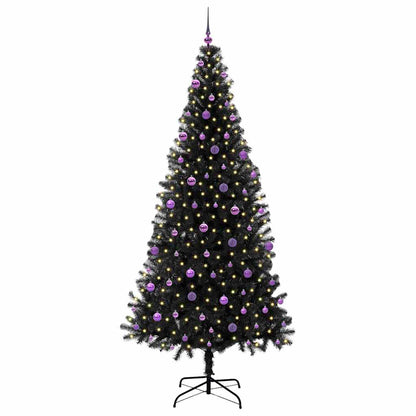 vidaXL Weihnachtsbaum mit 300 LEDs mit Ständer Schwarz 240 cm PVC