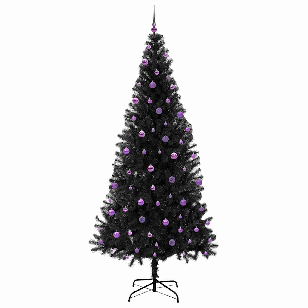 vidaXL Weihnachtsbaum mit 300 LEDs mit Ständer Schwarz 240 cm PVC