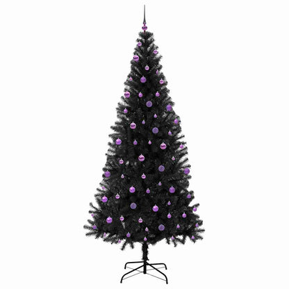vidaXL Weihnachtsbaum mit 300 LEDs mit Ständer Schwarz 240 cm PVC
