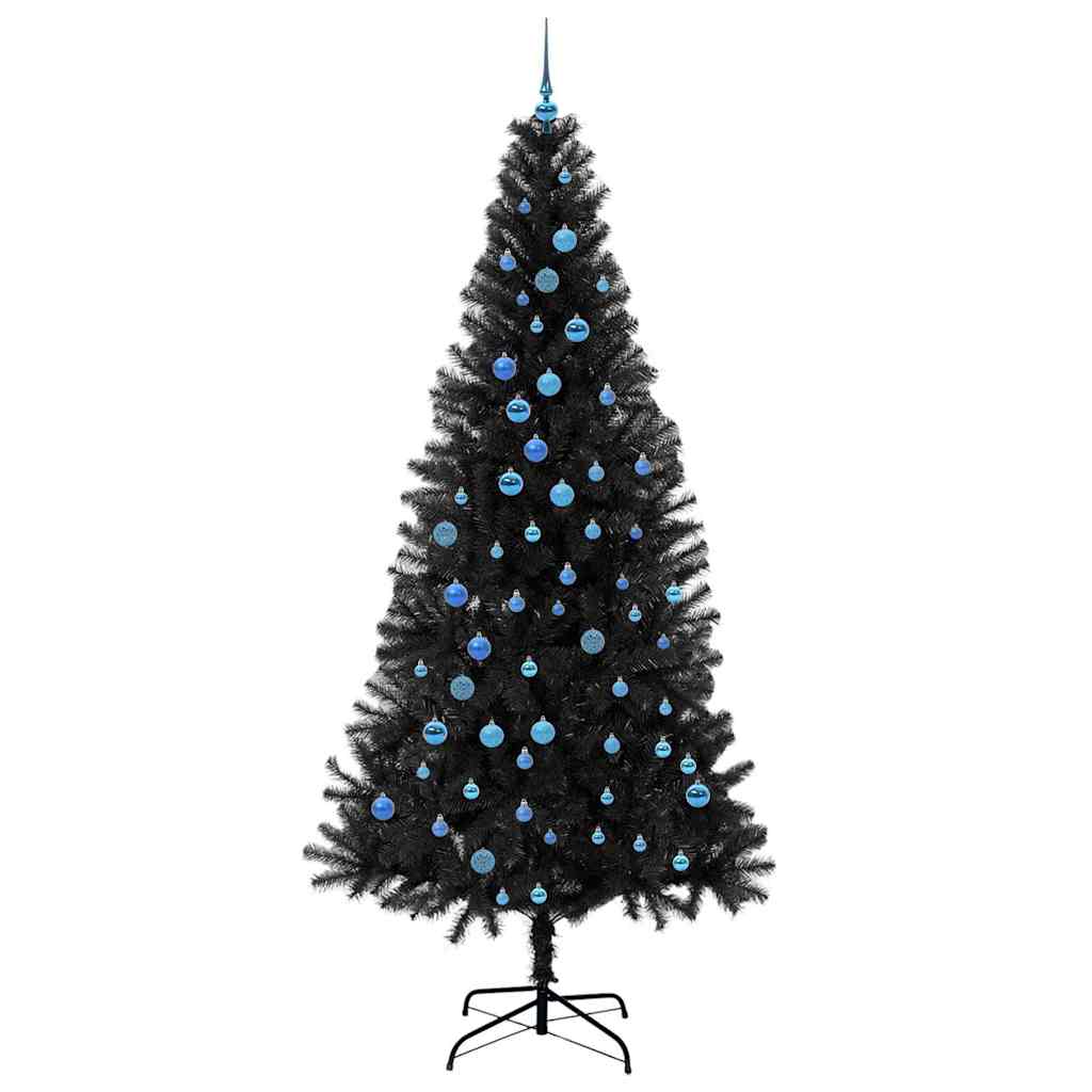 vidaXL Weihnachtsbaum mit 300 LEDs mit Ständer Schwarz 240 cm PVC