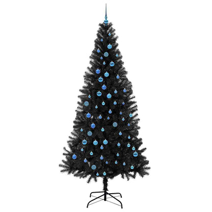 vidaXL Weihnachtsbaum mit 300 LEDs mit Ständer Schwarz 240 cm PVC