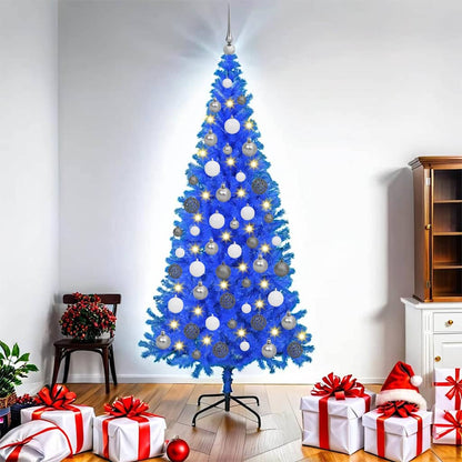 vidaXL Weihnachtsbaum mit 300 LEDs mit Ständer Blau 180 cm PVC