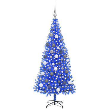 vidaXL Weihnachtsbaum mit 300 LEDs mit Ständer Blau 180 cm PVC