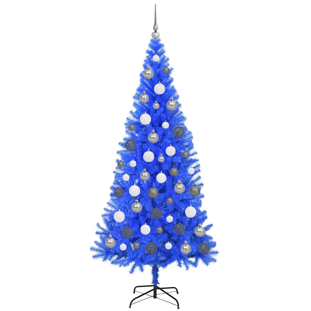 vidaXL Weihnachtsbaum mit 300 LEDs mit Ständer Blau 180 cm PVC