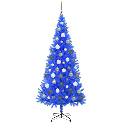 vidaXL Weihnachtsbaum mit 300 LEDs mit Ständer Blau 180 cm PVC
