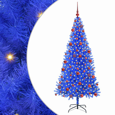vidaXL Weihnachtsbaum mit 300 LEDs mit Ständer Blau 180 cm PVC