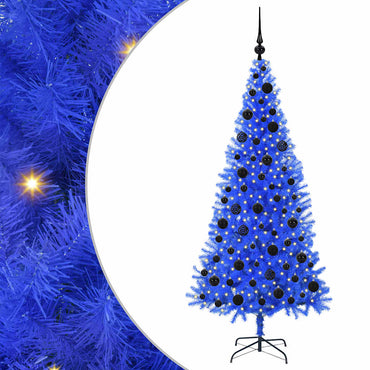vidaXL Weihnachtsbaum mit 300 LEDs mit Ständer Blau 180 cm PVC