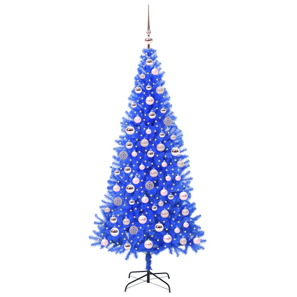 vidaXL Weihnachtsbaum mit 300 LEDs mit Ständer Blau 180 cm PVC