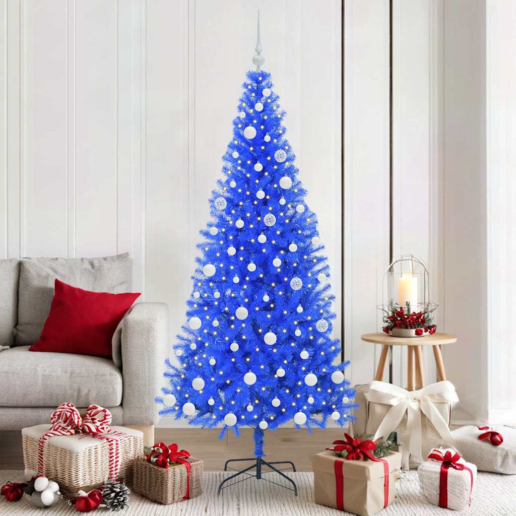 vidaXL Weihnachtsbaum mit 300 LEDs mit Ständer Blau 180 cm PVC
