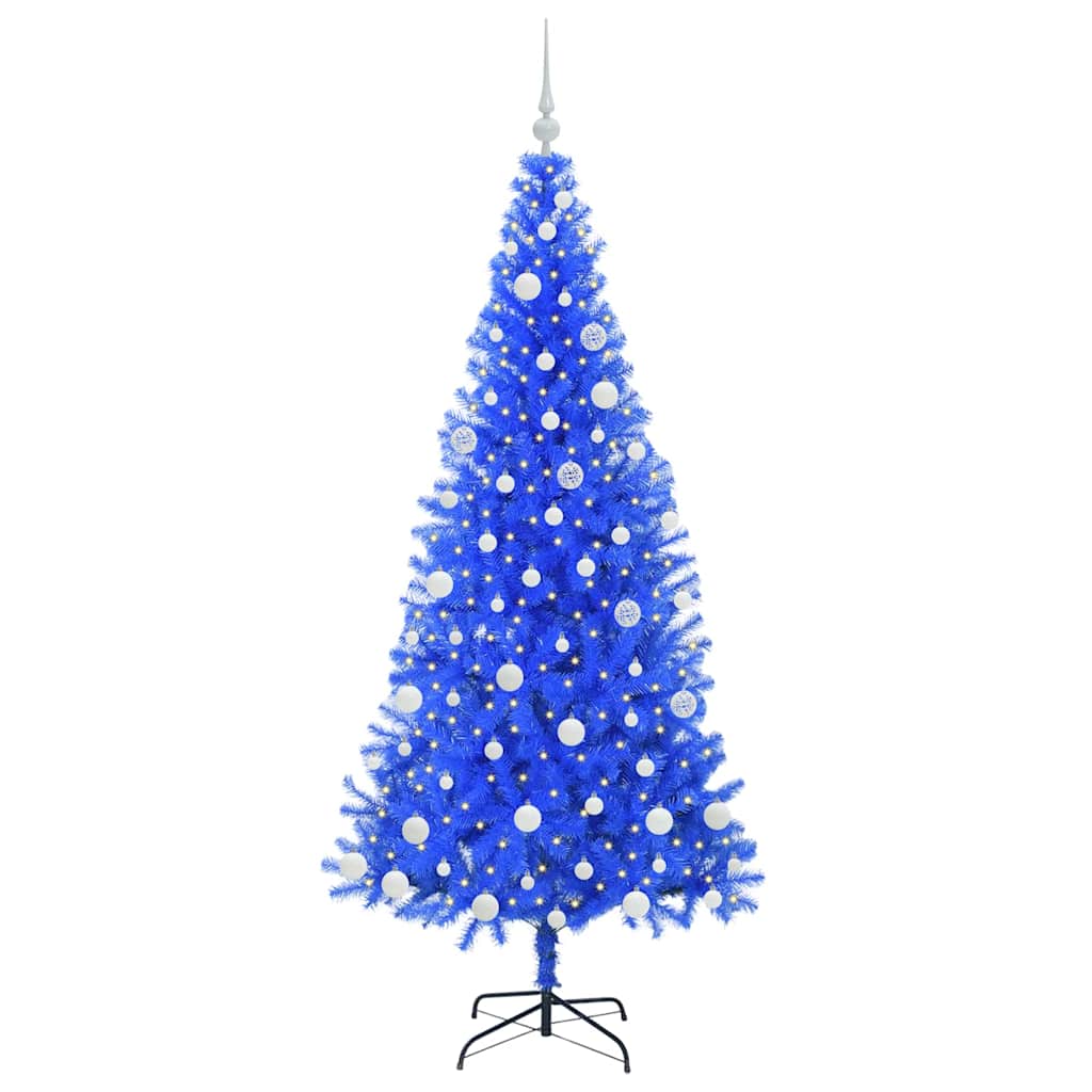 vidaXL Weihnachtsbaum mit 300 LEDs mit Ständer Blau 180 cm PVC