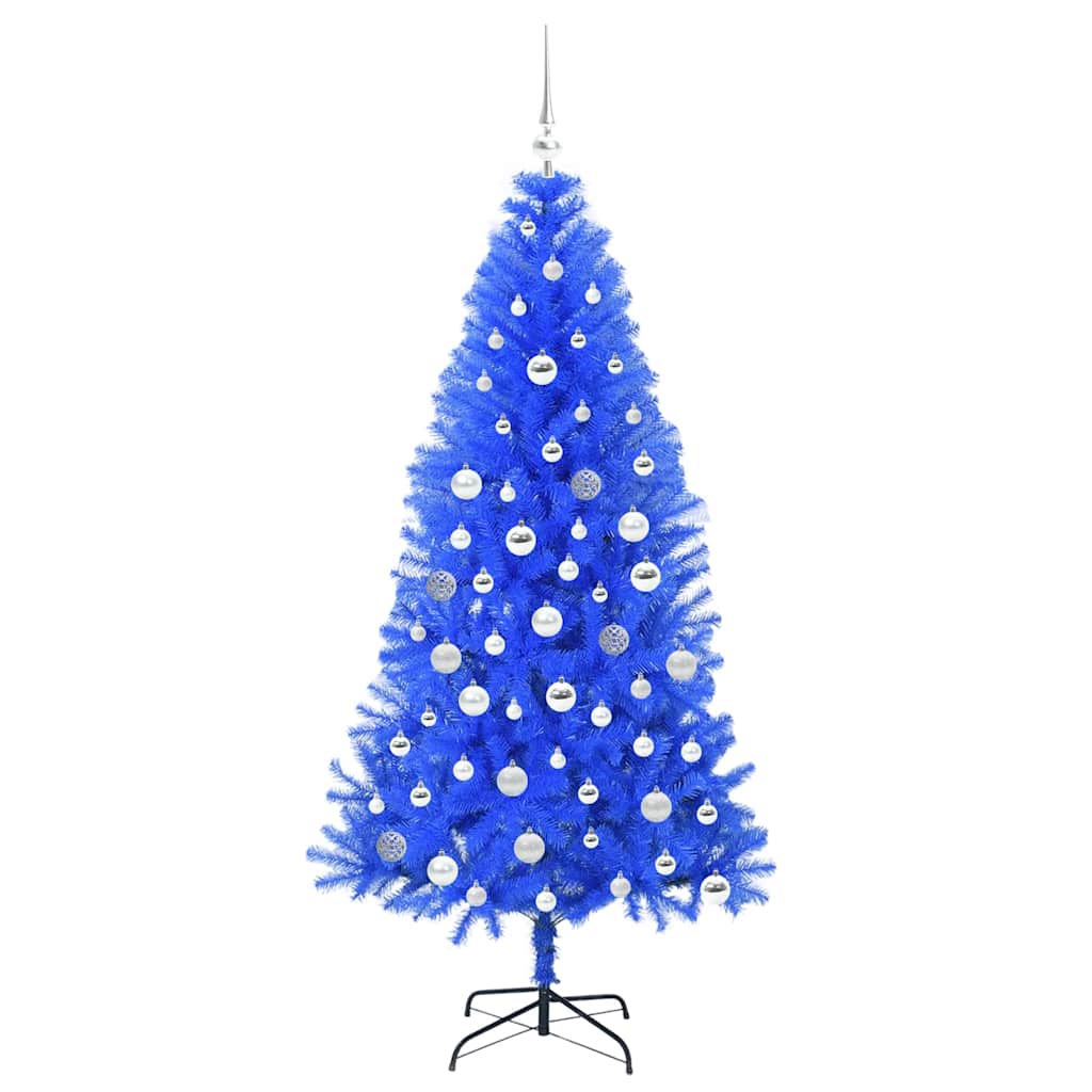 vidaXL Weihnachtsbaum mit 300 LEDs mit Ständer Blau 180 cm PVC