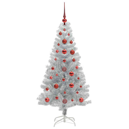 Weihnachtsbaum mit 150 LEDs mit Ständer Silber 120 cm PET