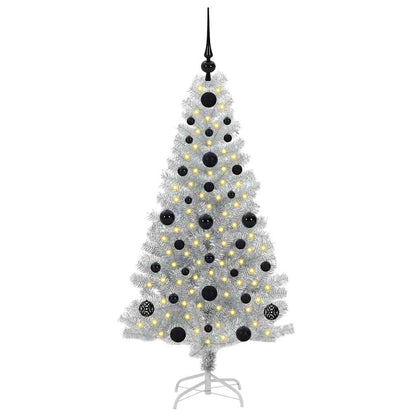 Weihnachtsbaum mit 150 LEDs mit Ständer Silber 120 cm PET