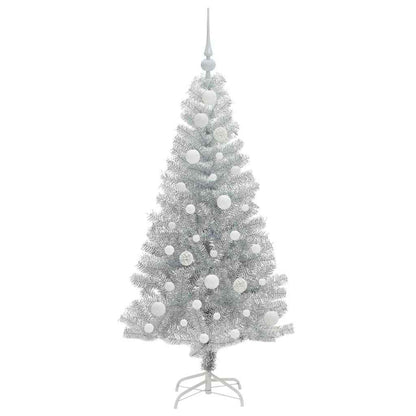 Weihnachtsbaum mit 150 LEDs mit Ständer Silber 120 cm PET