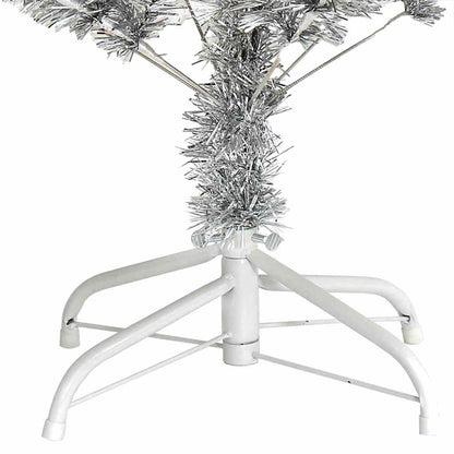 vidaXL Weihnachtsbaum mit 150 LEDs mit Ständer Silber 120 cm PET