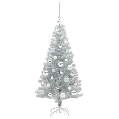 vidaXL Weihnachtsbaum mit 150 LEDs mit Ständer Silber 120 cm PET