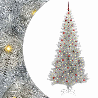 vidaXL Weihnachtsbaum mit 300 LEDs mit Ständer Silber 240 cm PET