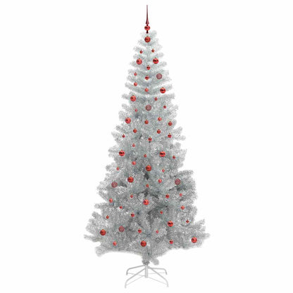 vidaXL Weihnachtsbaum mit 300 LEDs mit Ständer Silber 240 cm PET