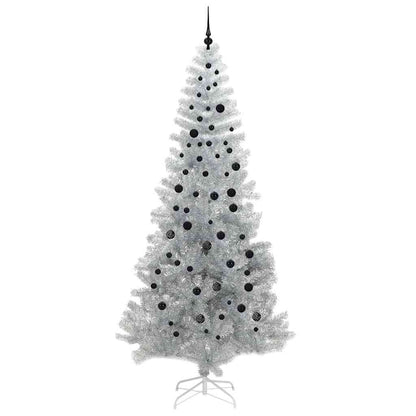 vidaXL Weihnachtsbaum mit 300 LEDs mit Ständer Silber 240 cm PET