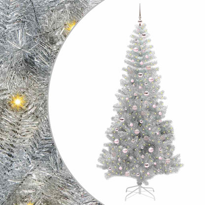 vidaXL Weihnachtsbaum mit 300 LEDs mit Ständer Silber 240 cm PET