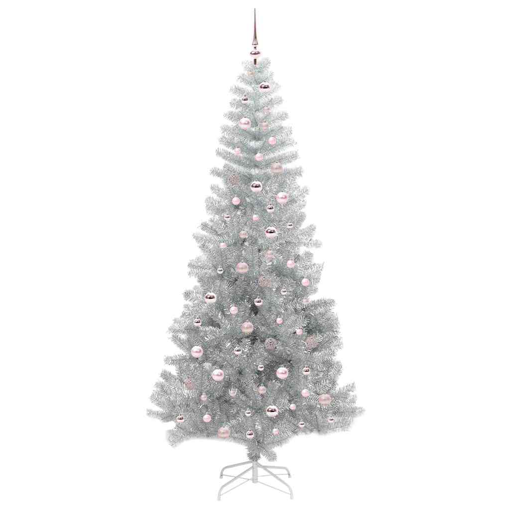 vidaXL Weihnachtsbaum mit 300 LEDs mit Ständer Silber 240 cm PET