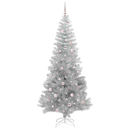 vidaXL Weihnachtsbaum mit 300 LEDs mit Ständer Silber 240 cm PET