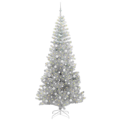 vidaXL Weihnachtsbaum mit 300 LEDs mit Ständer Silber 240 cm PET