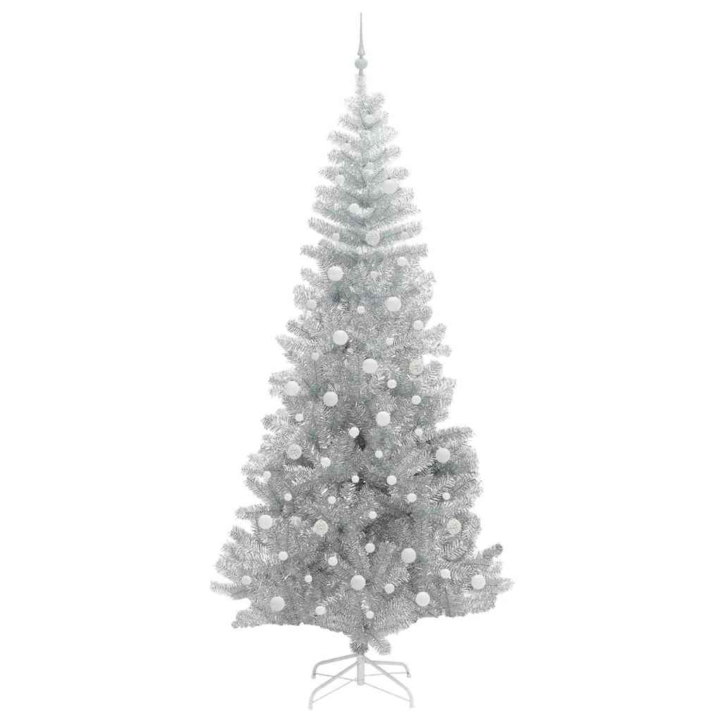 vidaXL Weihnachtsbaum mit 300 LEDs mit Ständer Silber 240 cm PET