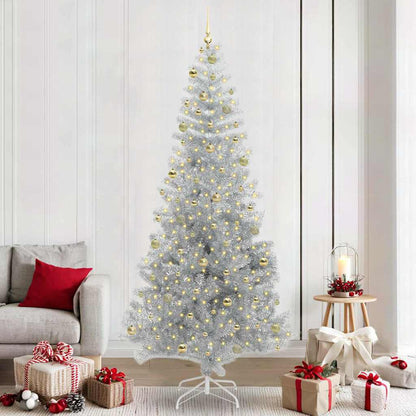 vidaXL Weihnachtsbaum mit 300 LEDs mit Ständer Silber 240 cm PET