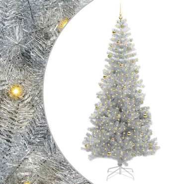 vidaXL Weihnachtsbaum mit 300 LEDs mit Ständer Silber 240 cm PET
