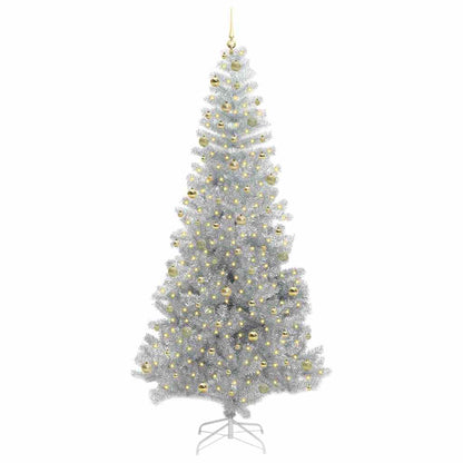 vidaXL Weihnachtsbaum mit 300 LEDs mit Ständer Silber 240 cm PET