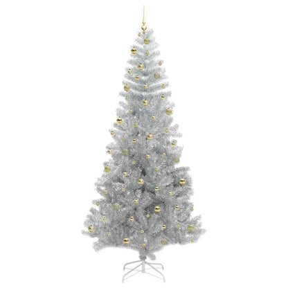 vidaXL Weihnachtsbaum mit 300 LEDs mit Ständer Silber 240 cm PET