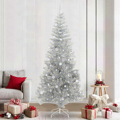 vidaXL Weihnachtsbaum mit 300 LEDs mit Ständer Silber 240 cm PET