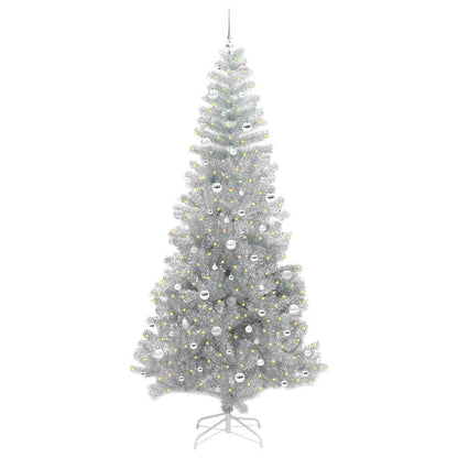 vidaXL Weihnachtsbaum mit 300 LEDs mit Ständer Silber 240 cm PET