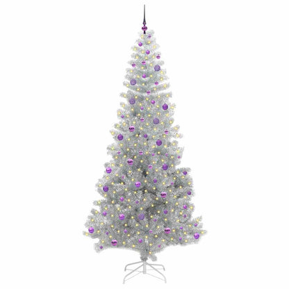 vidaXL Weihnachtsbaum mit 300 LEDs mit Ständer Silber 240 cm PET