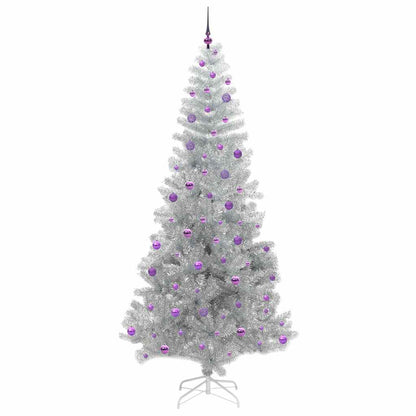 vidaXL Weihnachtsbaum mit 300 LEDs mit Ständer Silber 240 cm PET