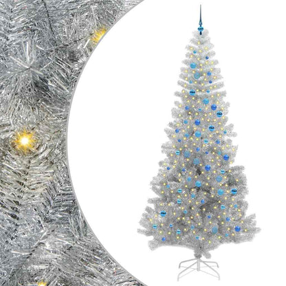 vidaXL Weihnachtsbaum mit 300 LEDs mit Ständer Silber 240 cm PET