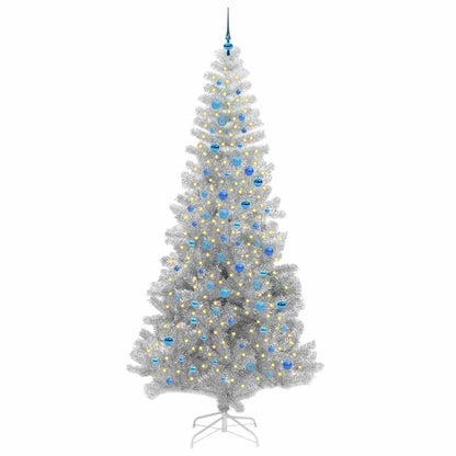 vidaXL Weihnachtsbaum mit 300 LEDs mit Ständer Silber 240 cm PET