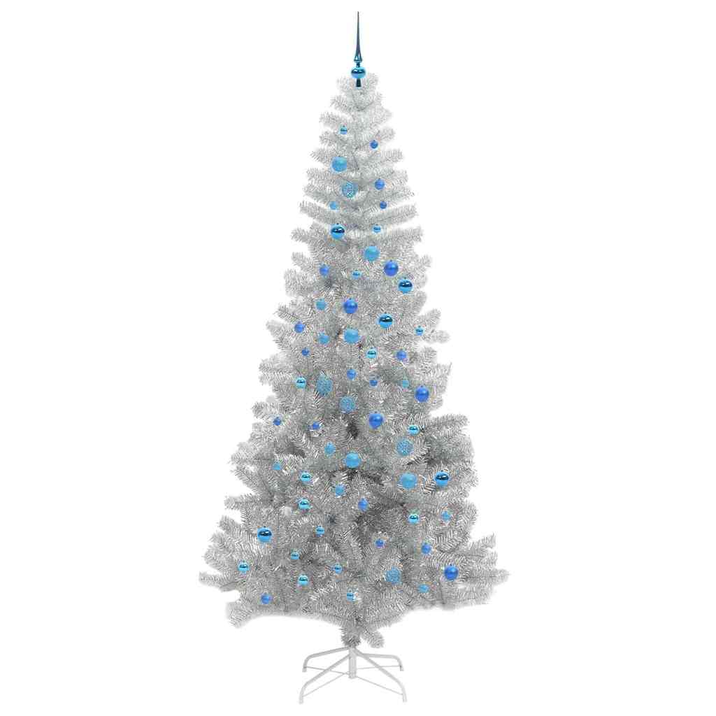 vidaXL Weihnachtsbaum mit 300 LEDs mit Ständer Silber 240 cm PET