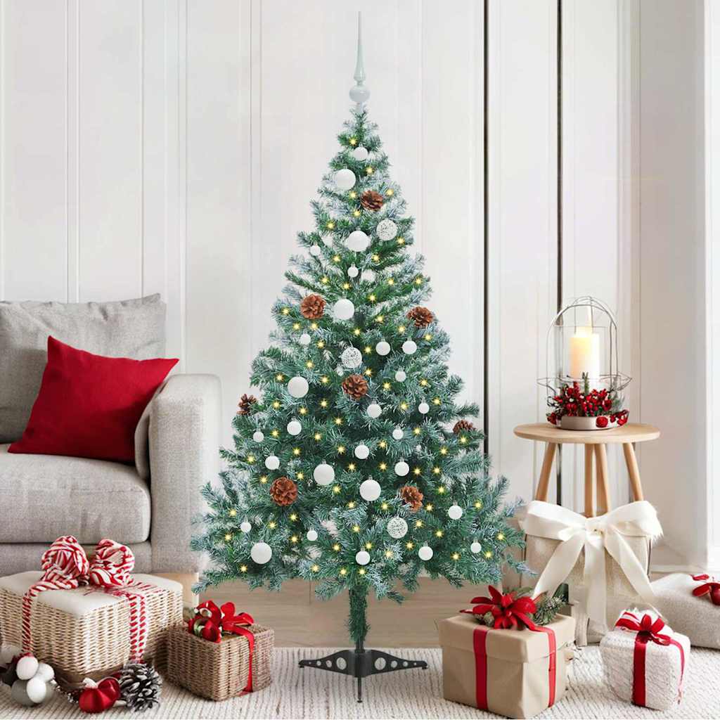vidaXL Künstlicher Weihnachtsbaum Grün 150 cm PVC und Stahl