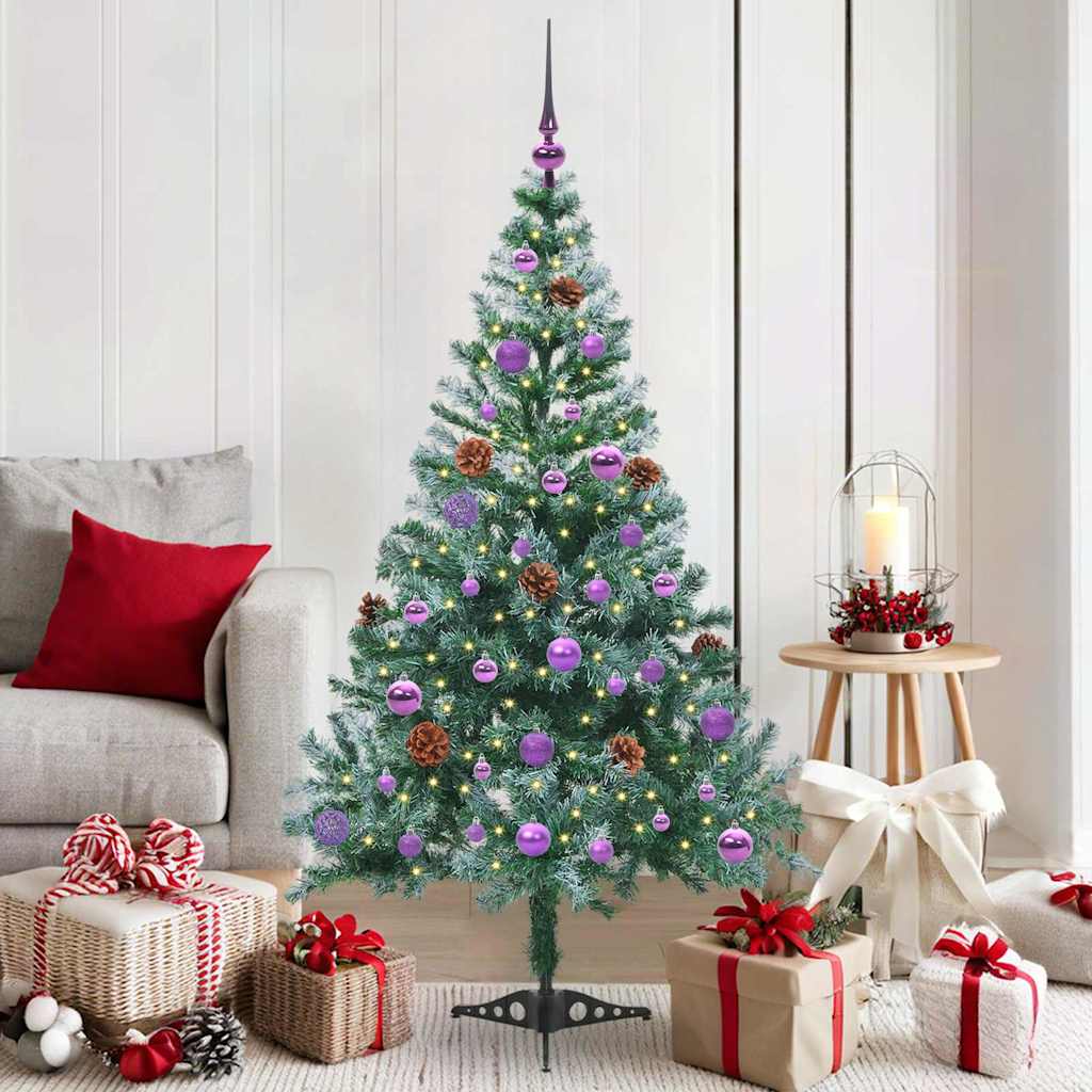 vidaXL Künstlicher Weihnachtsbaum Grün 150 cm PVC und Stahl