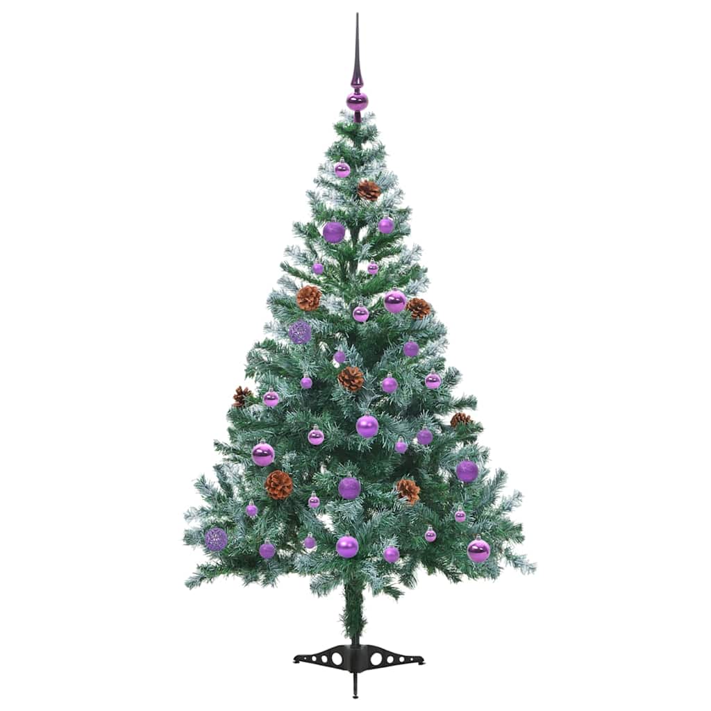 vidaXL Künstlicher Weihnachtsbaum Grün 150 cm PVC und Stahl