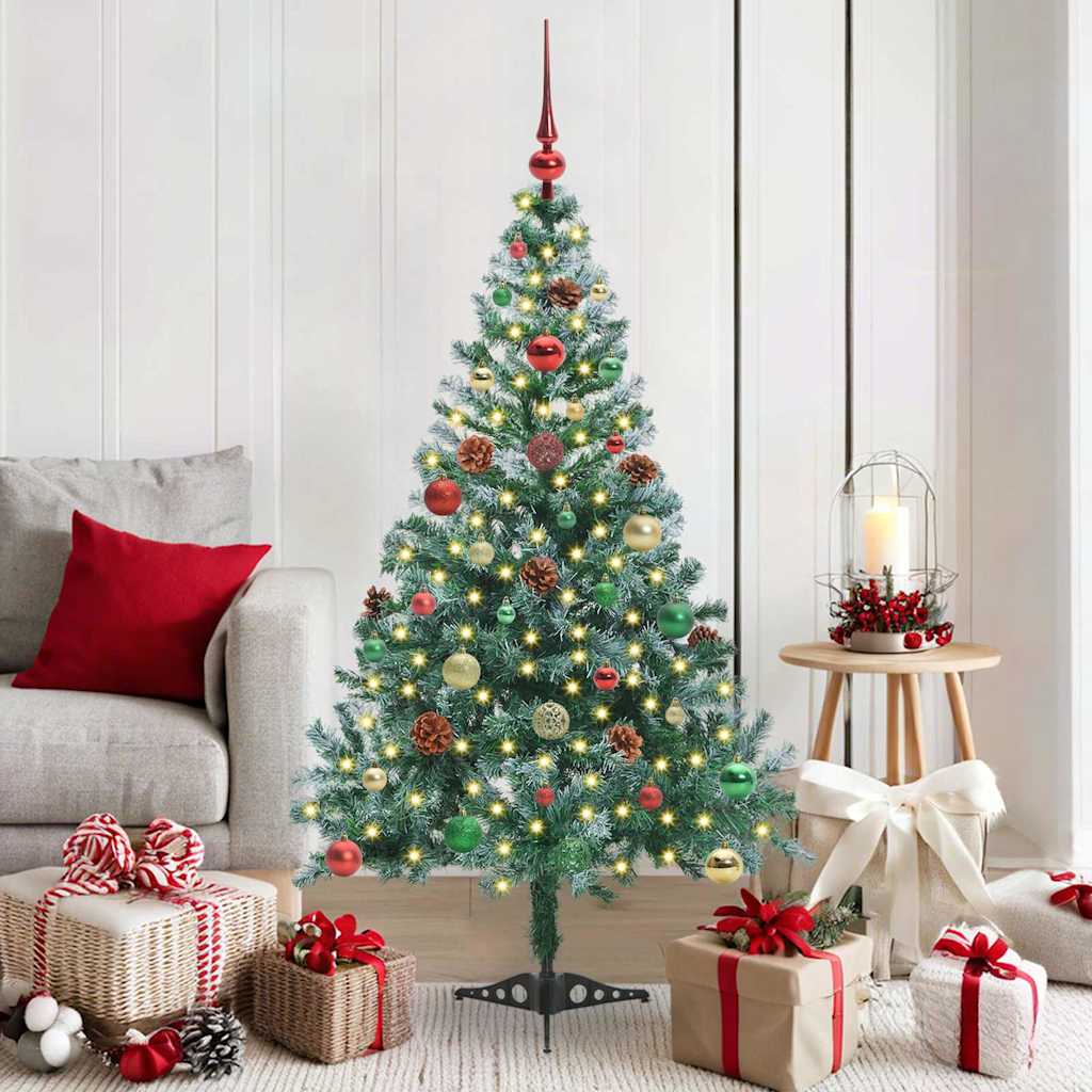 vidaXL Künstlicher Weihnachtsbaum Grün 150 cm PVC und Stahl