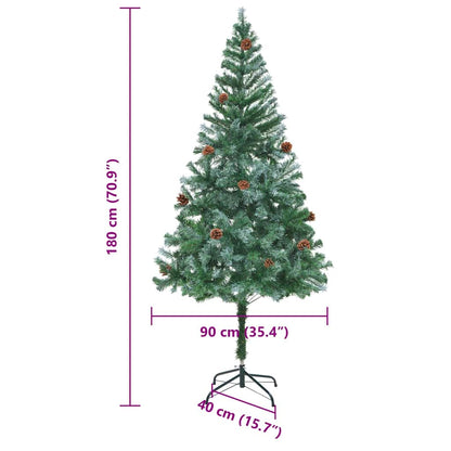 vidaXL Künstlicher Weihnachtsbaum Grün 180 cm PVC und Stahl