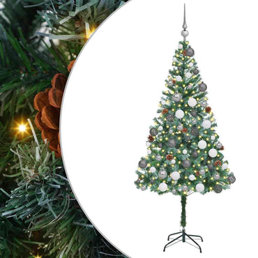 vidaXL Künstlicher Weihnachtsbaum Grün 180 cm PVC und Stahl