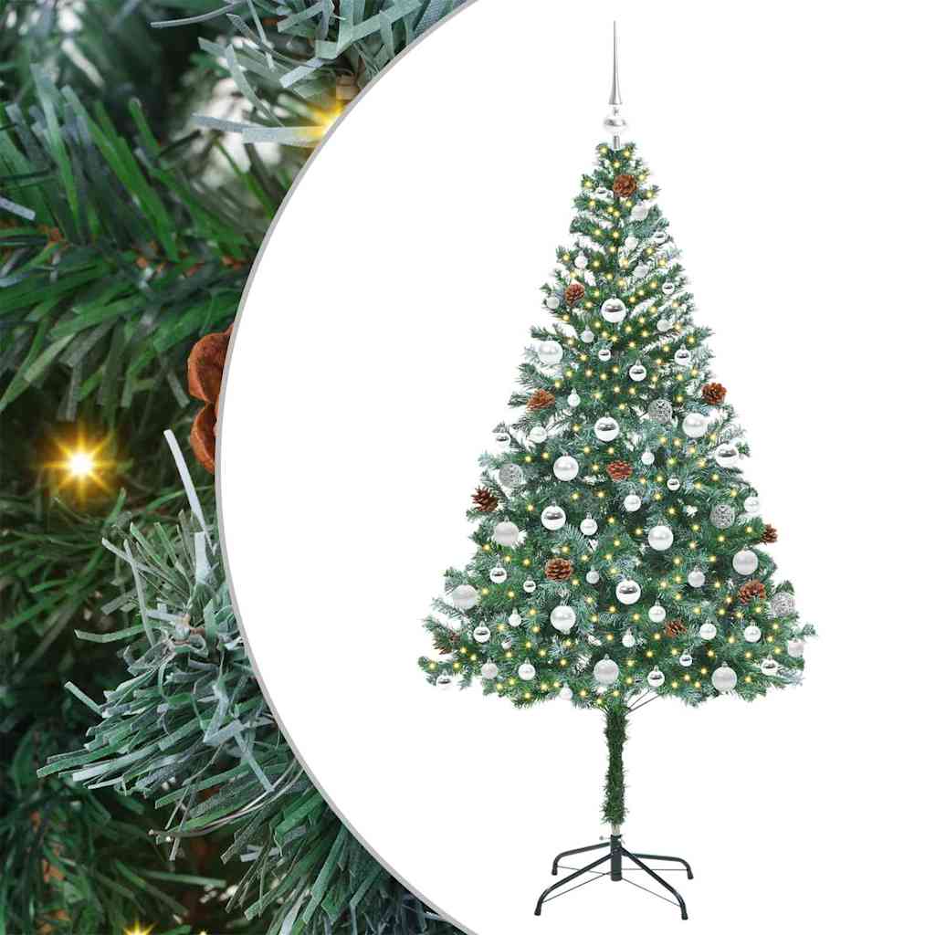 vidaXL Künstlicher Weihnachtsbaum Grün 180 cm PVC und Stahl