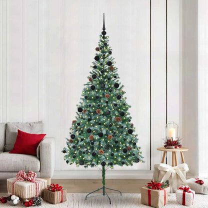 vidaXL Sapin de Noël artificiel Vert 210 cm PVC et acier