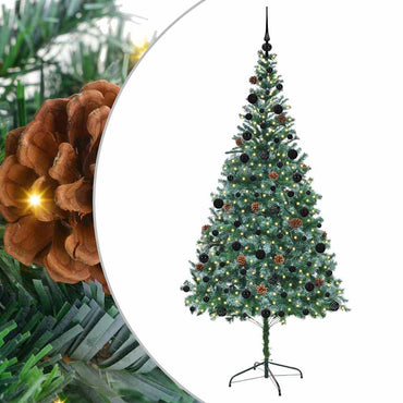 vidaXL Künstlicher Weihnachtsbaum Grün 210 cm PVC und Stahl